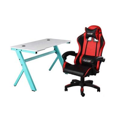 China Z Shaped Gaming Table Led Z Shape Leg Desktop PC Gaming Computer Table Laptop Table For Game for sale