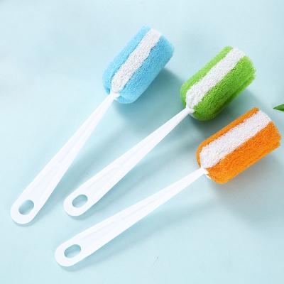 China Viable Long Handle Sponge Hanging Cleaning Bottle Brush For For Coffee Glass Jar Milk Cup Bottle Feeding Bottles for sale