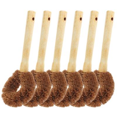 China Sustainable Natural Fiber Kitchen Brush Coconut Bristle Dish Brush for sale