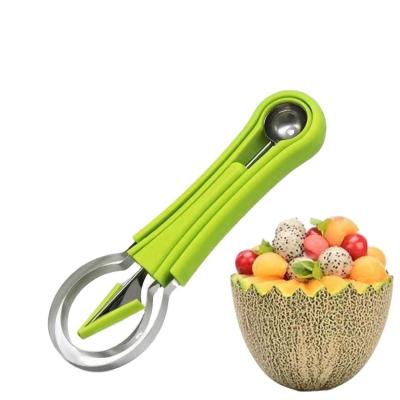 China Viable Fruit Tool Salad Spoon Carving Cutter Fruit Food Cutting Knife Tool Stainless Steel Melon Vegetable Scoop for sale