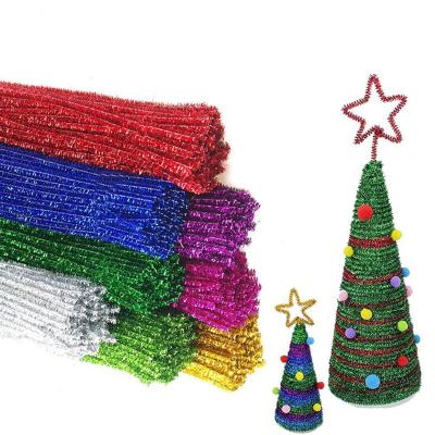 China Diy Craft Kits 300 Pieces Assorted Colors Metallic Glitter Chenille Rod (6 mm x 12 inch) for sale