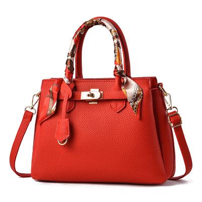 China Durable Mother's Day Gift High Quality PU Leather Handbags Lucky Red Color Hand Bag Lady Crossbody Bags for sale