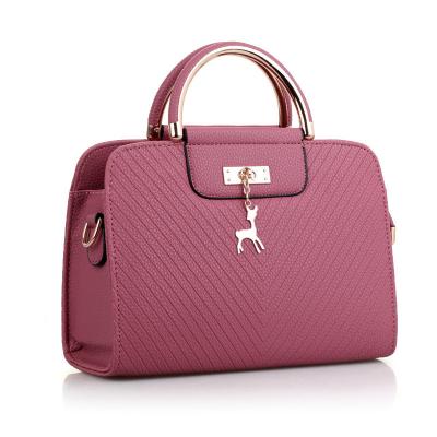 China Durable Simple Style Solid Color Tote Bag Crossbody Woman Durable PU Leather Handbags For Gifts for sale