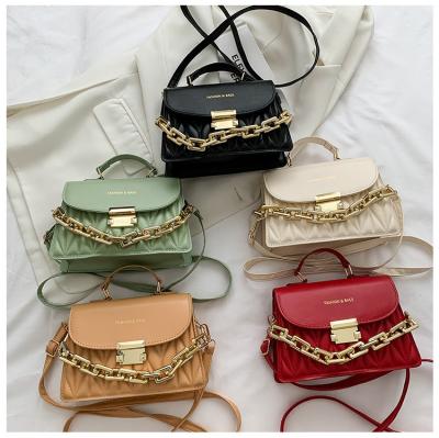 China Fashion Women Textured Bag 2023 New Korean Girl Fashion Messenger Bag Luxury Chain Shoulder Handbags for sale