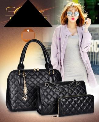 China Fashion 2023 Factory Wholesale Famous Brands Ladies Shoulder Bag 3 Pcs Set Handbags For Women Luxury for sale