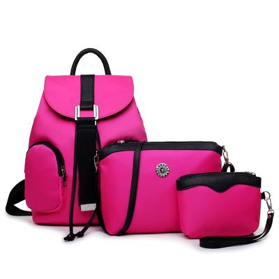 China Fashion High Quality Ladies Casual 3 Pcs Set Backpack Outdoor Ladies Popular Travel Bag Cosmetic Bag for sale