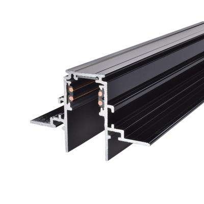 China POWERGEAR PRO-RN110 Low Voltage Track System 48V LED Track Light Modern Aluminum High Quality Rail Recessed Version 1m for sale