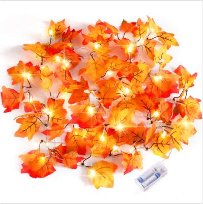 China Maple Leaves Lighted Thanksgiving Decorations Autumn Garland Fall Decor for Christmas Home Indoor Outdoor Decorations Party Thanksgiving Gift for sale