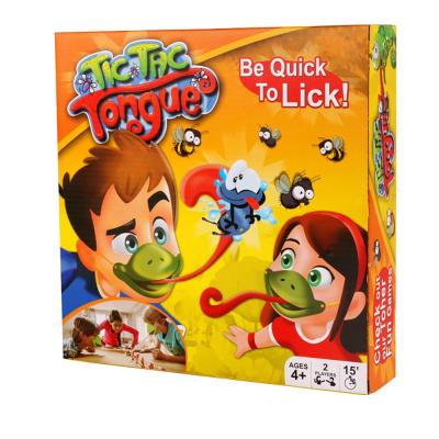 China EVA Hot Frog Mouth Take Card Tongue Tic Tac Chameleon Tongue Funny Board Game for Family Party Toy Be Quick To Lick Cards Toy Set for sale