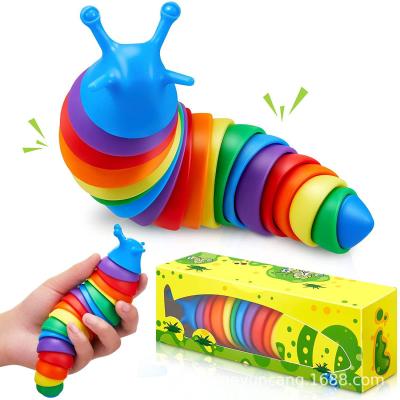 China PVC Unzip Sensory Slugger Slug Trigger Toys 3d Printing Plastic Decompression Toy Fidget Slug for sale