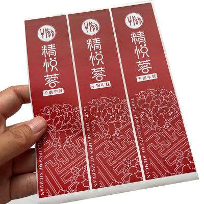 China Coated Synthetic Paper BOPP PE PET Sticker Label For Cosmetics Food Cold Resistant for sale