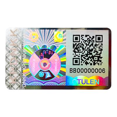 China Vinyl QR Code Hologram Tamper Evident Security Labels for sale