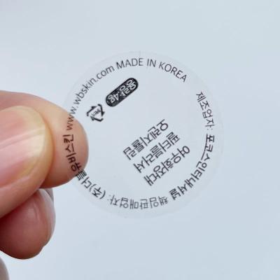 China 40mm de Ronde Transparante Vinyl Glanzende Zelfklevende Duidelijke Zelfklevende Stickers van de Stickerlippenstift Te koop