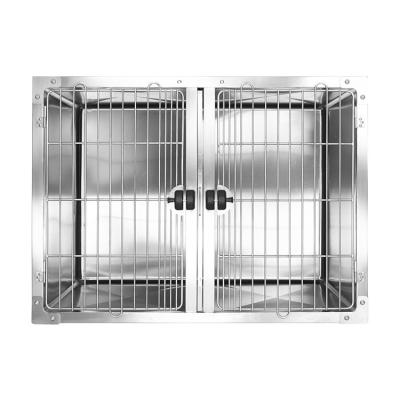 China Stainless Steel Pet Cage Modular Viable Bank With Rounded Corner Veterinary Dog Cat Pet Show Vet Cage Bank For Large Small Animal for sale