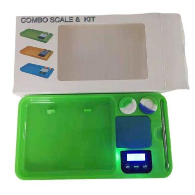 China Eco-friendly Glow Cartoon Custom Rolling Tray Herb Tobacco Led Rolling Tray With Electronic Scale for sale