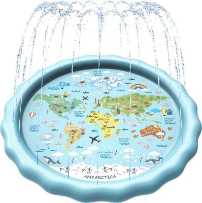 China New Arrival PVC Outdoor Kids Sprinklers Splash Pad Outdoor Lawn Inflatable Toys In Summer Play Mat For Pet Kids Backyard Splash Pad for sale