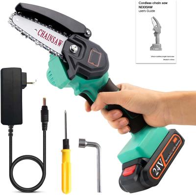 China 4 Inch Mini Chainsaw Handheld Cordless Household Anti-skid Tree Cutting Electric Chainsaw Small Portable Mini for sale