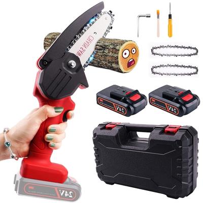 China Logging Chainsaw Mini Cheap Electric Chainsaw High Branch Lithium Battery Household Anti-skid Handheld for sale