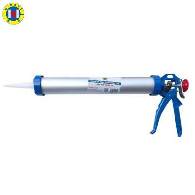 China Hot Selling 375mm Iron 15Inch Caulk Manual Pack Sausage Aluminum Skeletal Non-Dripping Heavy Duty Caulking Gun for sale