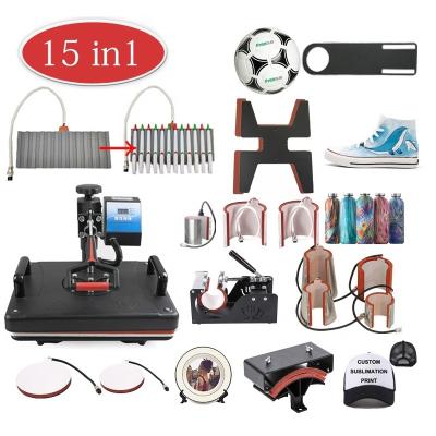 China Garment Shops Freesub 15 in 1 Heat Press Combo Machines for T-shirt Shoes Pen Cap Cup Bottle Ball for sale