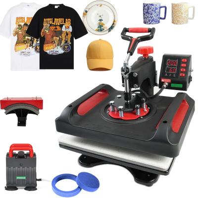 China Garment Shops Freesub Multifunctional 5 in 1 Combo Heat Press Machine T-shirt Printing Machine P8001-5 for sale