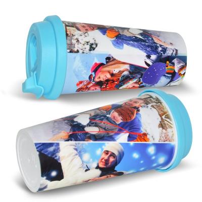 China Sunmeta Double-Layer Long Drink Plastic Empty Sublimation Mug 9.6x18.5cm for sale