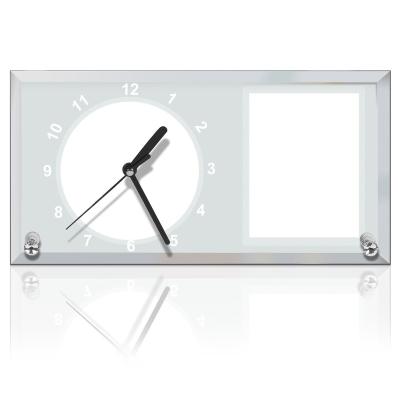 China Wedding decoration & Factory Sunmeta Gift Blank Sublimation Photo Glass Frame Directly With Clock (BL-11) for sale