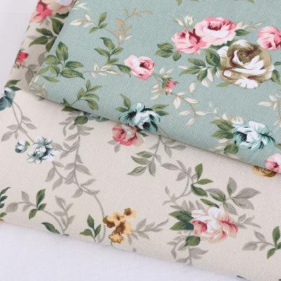 China Latest Design Abrasion-Resistant Knitted Soft Breathable Flower Polyester Cotton Digital Printing Linen Fabrics for sale