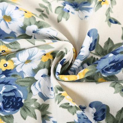 China Customized Ppaer Abrasion-Resistant Flower Printing Polyester Cotton Linen Woven Fabrics For Table Cloth for sale