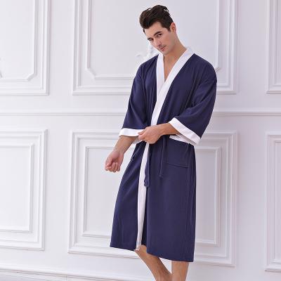 China QUICK DRY Mens Waffle Long Robes Sleep Wear Waffle Spa Luxury Long Robe for sale