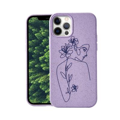 China Eco-Friendly Recycled Parchute Wheat Materi Biodegradable Phone Case Cell Phone Case For iPhone 13 for sale