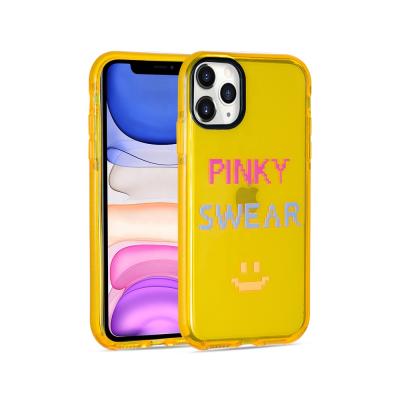 China Fanshion New Color Fluorescence PET Bumper Phone Case For iPhones 11, Custom 3D Embossed UV Shockproof Cover For iPhone 11 Pro Mobile Case for sale