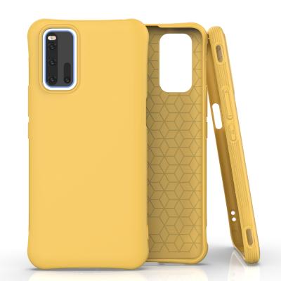 China Anti-fall China Customized Yellow Liquid Silicon Cell Phone Cover Case For Vivo X30 Pro for sale