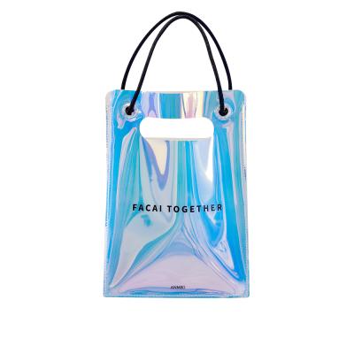 China Eco-Friendly Women Mini Handbag Nebula Glitter Color PVC Fashion PVC Tote Bag for sale