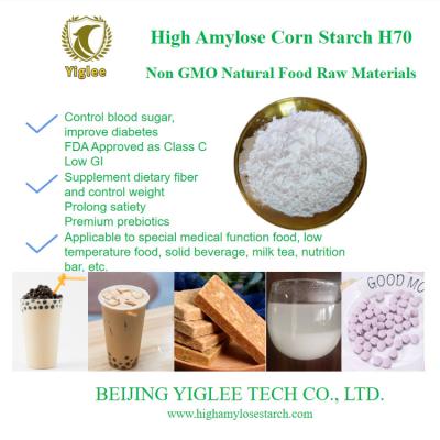 China BEIJING YIGLEE TECH High Amylose Maize Starch H70 Prebiotics High Amylose RS2 Corn Resistant Starch Low GI Non GMO for sale