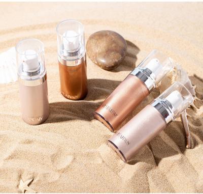 China High Quality Waterproof Long Lasting Shimmer Body Luminizer Oil Bronze/Body Gold Shimmer Lotion For Women Skin for sale