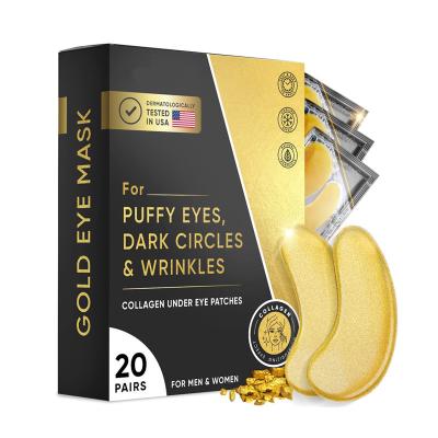 China Anti-Wrinkle Private Label Anti-AGING 24K Gold Under Eye Patch Mask Hydrogel Collagen Eye Mask Organic Korean Korean Under Eye Patch for sale