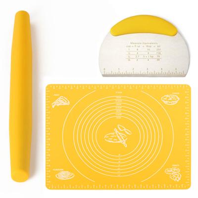 China New Viable Arrive In Stock 40x50cm Slip Non Non Stick Silicone Pastry Mat Silicone Baking Mat With Rolling Link With Measure for sale