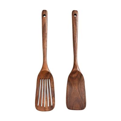 China Eco Friendly Sustainable Extra Large Acacia Wooden Spatula Wood Spurtle Set Kitchen Cookware Sets for sale