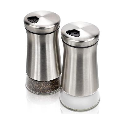 China Viable Wholesale Adjustable Pour Holes Kitchen Glass Salt Shakes Custom Salt And Pepper Shakers Seasoning Bottle Spice Jar for sale