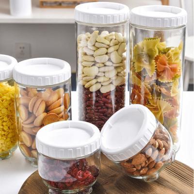 China TOMONI BPA Free Heatable Glass Jar Handmade High Borosilicate Glass Stackable Glass Jar Set for sale