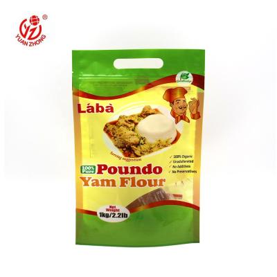 China Moisture Proof Round Bottom Zipper Stand Up Food Packaging Pouch With Window for sale