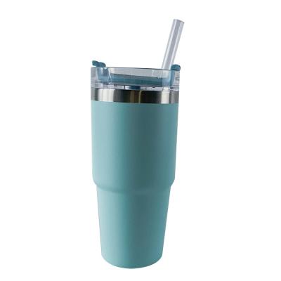 China Business Custom 30oz Vacuum Tumblers Travel Mug Powder Coated Regular Tumbler With Slide Lids for sale