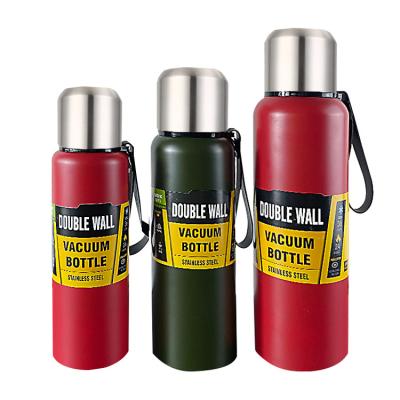 China Custom Business Logo Powder Coated Leakproof Double Wall Vacuum Insulated Water Bottle for sale