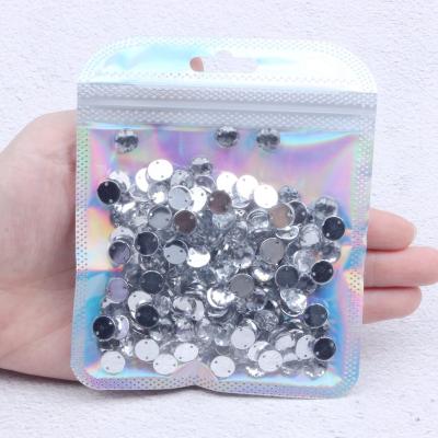 China New Style Flatback sew on flat back half rhinestones around acrylic rhinestones Crystal Stone For Fashion Dress making acrylic gem for sale