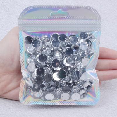 China New Style Flatback Sew On Rhinestones Half Round Faceted Acrylic Gemstone Crystal Stone For Dress Making 10-20mm Flatback Acrylic Rhinestones for sale