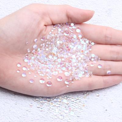 China Bags Garment Nail Art Shose New Aurora Candy Colors Crystal Rhinestones ss8 14400pcs Flatback Mermaid Nail Beads Round Glue On Strass DIY 3D Stones Nail Art for sale