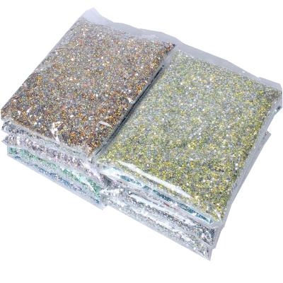 China Wholesale Normal Ab Flatback Colors 2mm 100000pcs Flatback Non Hotfix Glue On Resin Fake Stones For DIY 3D Garment Decorations for sale