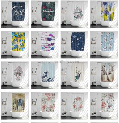 China Factory Supply Factory Direct OEM Screen Printing Polyester Viable Professional Fabric Textile Waterproof Bathroom Shower Curtains for sale