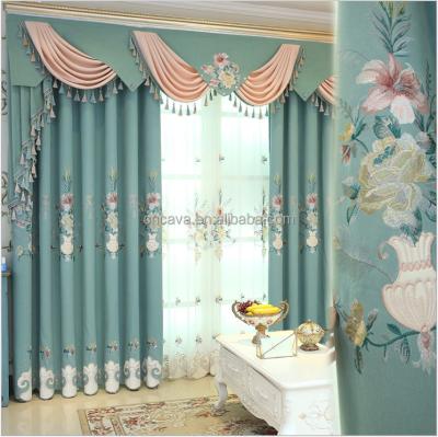 China Blackout Style Fashion Pattern Chenille Fabric European Luxury Simple Embroidered Window Curtain for sale